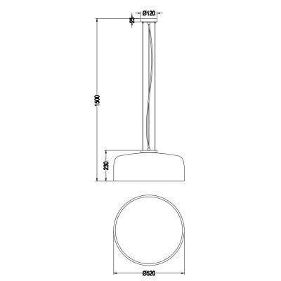 BARON SOSPENSIONE MODERNA A CUPOLA IN METALLO NERO O BIANCO DIAMETRO CM 52 LAMPADINE ATTACCO E27 TRIO LIGHTING - Cristalensi Sho
