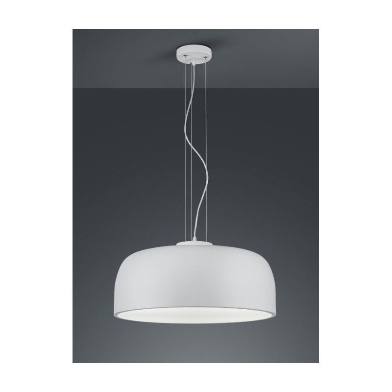 BARON SOSPENSIONE MODERNA A CUPOLA IN METALLO NERO O BIANCO DIAMETRO CM 52 LAMPADINE ATTACCO E27 TRIO LIGHTING - Cristalensi Sho