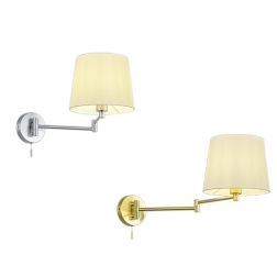 LYON LAMPADA DA PARETE MODERNA NICHEL O OTTONE CON PARALUME E DOPPIO SNODO LAMPADINA ATTACCO E27 TRIO LIGHTING - Cristalensi Sho