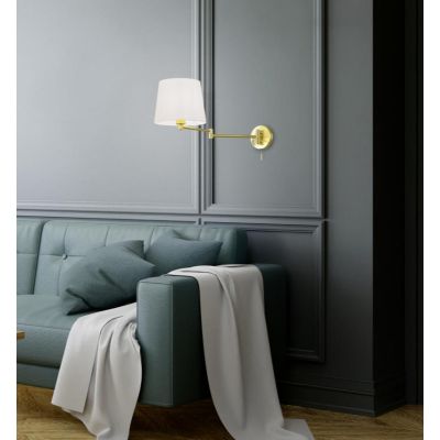 LYON LAMPADA DA PARETE MODERNA NICHEL O OTTONE CON PARALUME E DOPPIO SNODO LAMPADINA ATTACCO E27 TRIO LIGHTING - Cristalensi Sho