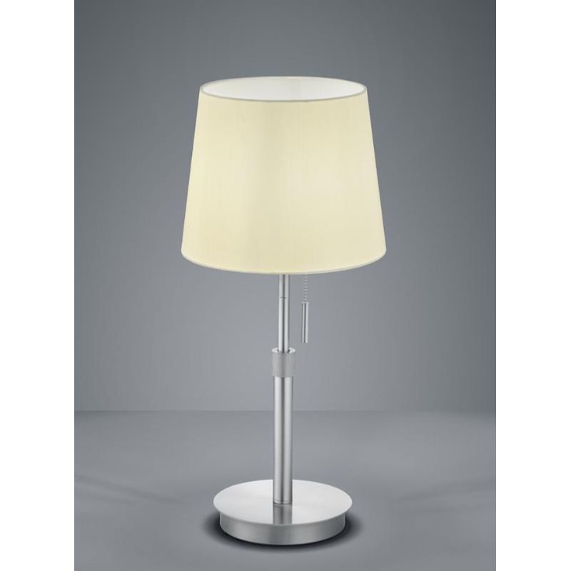 LYON LAMPADA DA TAVOLO MODERNA NICHEL O OTTONE CON PARALUME IN TESSUTO LAMPADINA ATTACCO E27 TRIO LIGHTING - Cristalensi Shop On