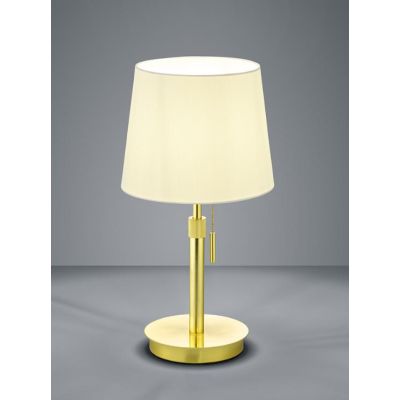 LYON LAMPADA DA TAVOLO MODERNA NICHEL O OTTONE CON PARALUME IN TESSUTO LAMPADINA ATTACCO E27 TRIO LIGHTING - Cristalensi Shop On