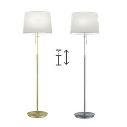 LYON LAMPADA DA TERRA MODERNA NICHEL O OTTONE CON PARALUME IN TESSUTO LAMPADINE ATTACCO E27 TRIO LIGHTING - Cristalensi Shop Onl