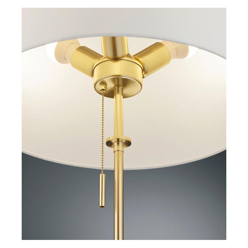LYON LAMPADA DA TERRA MODERNA NICHEL O OTTONE CON PARALUME IN TESSUTO LAMPADINE ATTACCO E27 TRIO LIGHTING - Cristalensi Shop Onl