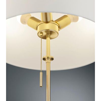 LYON LAMPADA DA TERRA MODERNA NICHEL O OTTONE CON PARALUME IN TESSUTO LAMPADINE ATTACCO E27 TRIO LIGHTING - Cristalensi Shop Onl