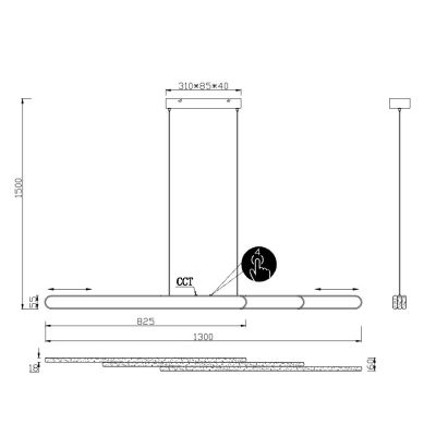 HELIOS SOSPENSIONE ESTENSIBILE LED 48W LUCE 2700-6500K DIMMERABILE 3 FINITURE COLORE MODERNA TRIO LIGHTING - Cristalensi Shop On