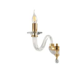 RAVEL LAMPADA DA PARETE AD UNA SOLA LUCE CLASSICA ED ELEGANTE IN CRISTALLO E VETRO 4 COLORI ONDALUCE CICIRIELLO - Cristalensi Sh 2