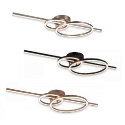 MONTILLA PLAFONIERA MODERNA CON BACCHETTA E DOPPIO CERCHIO LED 54W LUCE DIMMERABILE CM 100 3 COLORI TRIO LIGHTING - Cristalensi