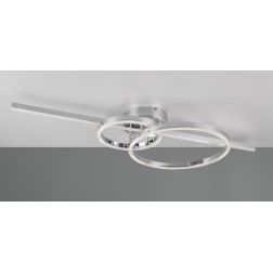 MONTILLA PLAFONIERA CON BACCHETTA E DOPPIO CERCHIO EFFETTO CRISTALLO LED 54W LUCE DIMMERABILE CM 100 TRIO LIGHTING - Cristalensi 2