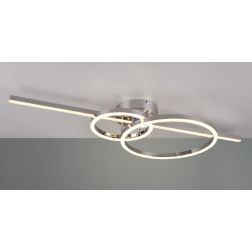 MONTILLA PLAFONIERA CON BACCHETTA E DOPPIO CERCHIO EFFETTO CRISTALLO LED 54W LUCE DIMMERABILE CM 100 TRIO LIGHTING - Cristalensi