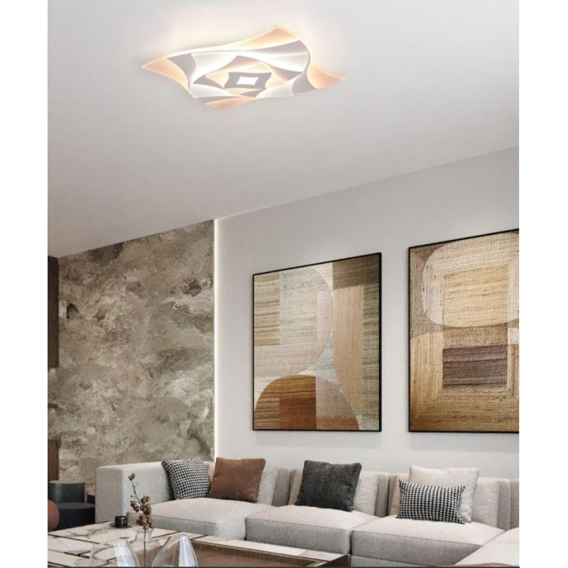 AKITA PLAFONIERA SQUADRATA MODERNA LED 56W LUCE DIMMERABILE TELECOMANDO INCLUSO TRIO LIGHTING - Cristalensi Shop Online