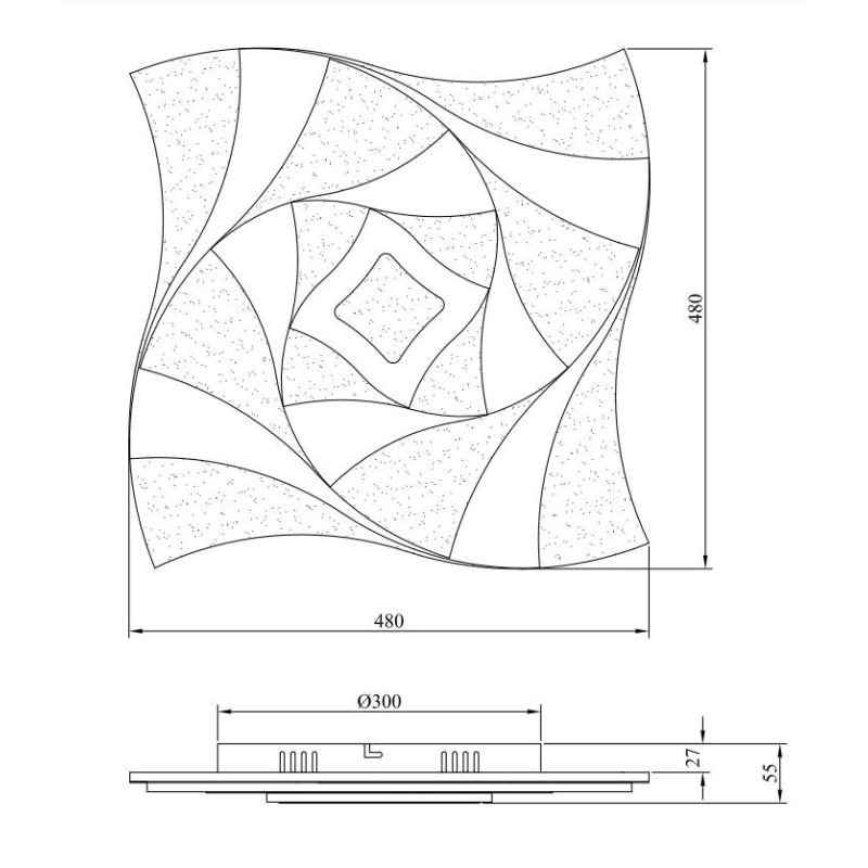 AKITA PLAFONIERA SQUADRATA MODERNA LED 56W LUCE DIMMERABILE TELECOMANDO INCLUSO TRIO LIGHTING - Cristalensi Shop Online