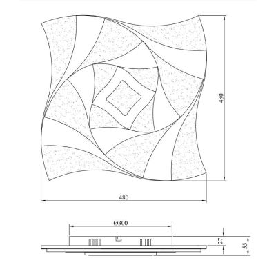 AKITA PLAFONIERA SQUADRATA MODERNA LED 56W LUCE DIMMERABILE TELECOMANDO INCLUSO TRIO LIGHTING - Cristalensi Shop Online