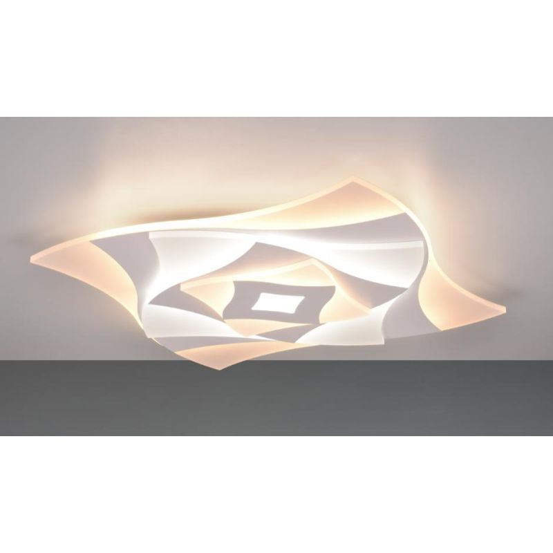 AKITA PLAFONIERA SQUADRATA MODERNA LED 56W LUCE DIMMERABILE TELECOMANDO INCLUSO TRIO LIGHTING - Cristalensi Shop Online