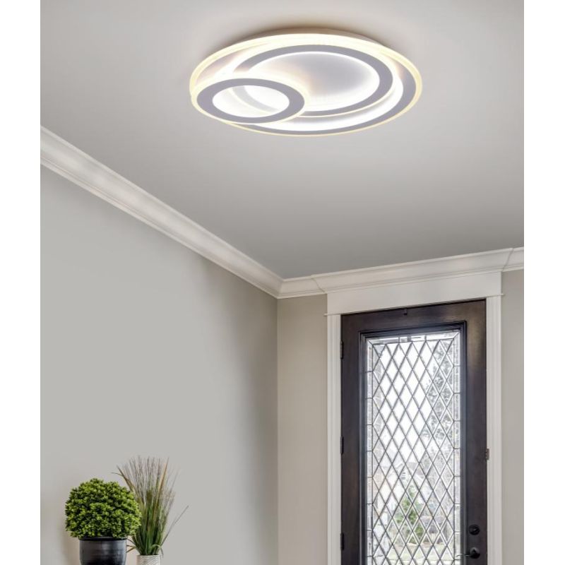 MITA PLAFONIERA MODERNA 3 CERCHI LED 74W LUCE DIMMERABILE TELECOMANDO INCLUSO CON LUCE NOTTURNA TRIO LIGHTING - Cristalensi Shop