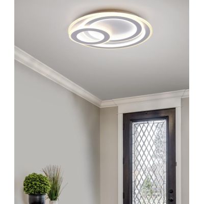 MITA PLAFONIERA MODERNA 3 CERCHI LED 74W LUCE DIMMERABILE TELECOMANDO INCLUSO CON LUCE NOTTURNA TRIO LIGHTING - Cristalensi Shop
