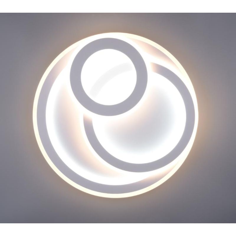 MITA PLAFONIERA MODERNA 3 CERCHI LED 74W LUCE DIMMERABILE TELECOMANDO INCLUSO CON LUCE NOTTURNA TRIO LIGHTING - Cristalensi Shop