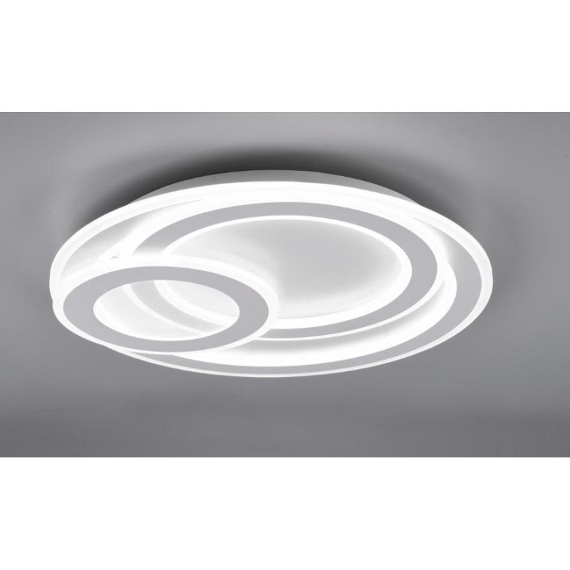 MITA PLAFONIERA MODERNA 3 CERCHI LED 74W LUCE DIMMERABILE TELECOMANDO INCLUSO CON LUCE NOTTURNA TRIO LIGHTING - Cristalensi Shop