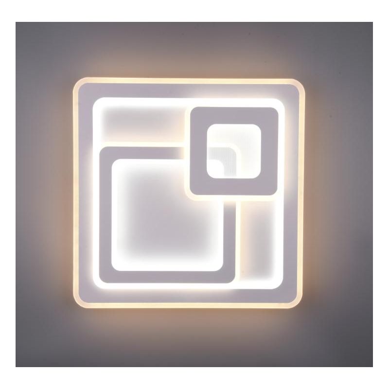 MITA PLAFONIERA MODERNA 3 QUADRATI LED 76W LUCE DIMMERABILE TELECOMANDO INCLUSO CM 51X51 TRIO LIGHTING - Cristalensi Shop Online