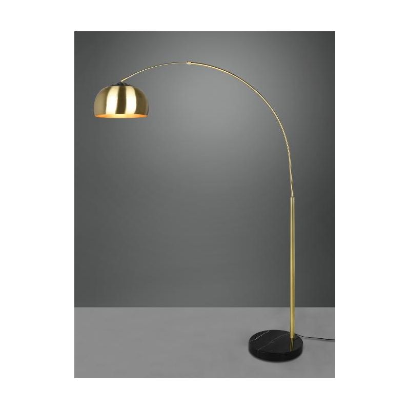 ARGENTINA PIANTANA AD ARCO DESIGN MODERNO METALLO FINITURA NICHEL O OTTONE CON BASE IN MARMO TRIO LIGHTING - Cristalensi Shop On