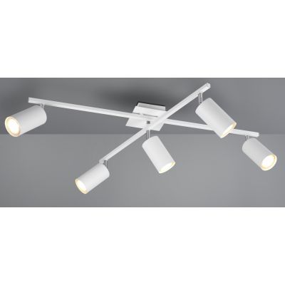MARLEY PLAFONIERA 5 SPOT CON ASTE GIREVOLI IN METALLO 4 FINITURE COLORE ATTACCO 5xGU10 TRIO LIGHTING - Cristalensi Shop Online