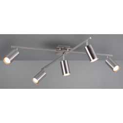 MARLEY PLAFONIERA 5 SPOT CON ASTE GIREVOLI IN METALLO 4 FINITURE COLORE ATTACCO 5xGU10 TRIO LIGHTING - Cristalensi Shop Online 2