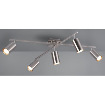 MARLEY PLAFONIERA 5 SPOT CON ASTE GIREVOLI IN METALLO 4 FINITURE COLORE ATTACCO 5xGU10 TRIO LIGHTING - Cristalensi Shop Online