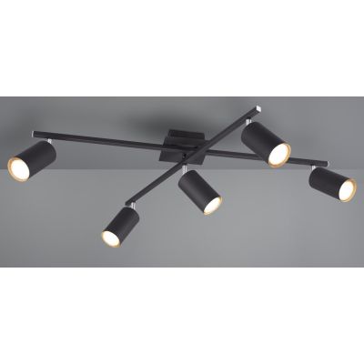 MARLEY PLAFONIERA 5 SPOT CON ASTE GIREVOLI IN METALLO 4 FINITURE COLORE ATTACCO 5xGU10 TRIO LIGHTING - Cristalensi Shop Online