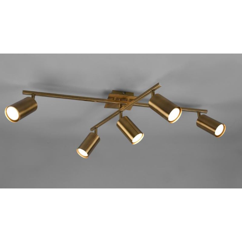 MARLEY PLAFONIERA 5 SPOT CON ASTE GIREVOLI IN METALLO 4 FINITURE COLORE ATTACCO 5xGU10 TRIO LIGHTING - Cristalensi Shop Online