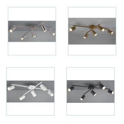 MARLEY PLAFONIERA 5 SPOT CON ASTE GIREVOLI IN METALLO 4 FINITURE COLORE ATTACCO 5xGU10 TRIO LIGHTING - Cristalensi Shop Online
