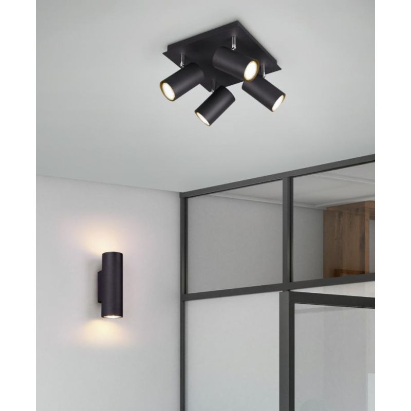 MARLEY APPLIQUE CILINDRICA IN METALLO 5 FINITURE COLORE BI-EMISSIONE ATTACCO 2XGU10 TRIO LIGHTING - Cristalensi Shop Online
