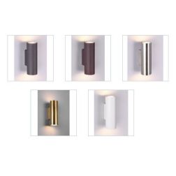 MARLEY APPLIQUE CILINDRICA IN METALLO 5 FINITURE COLORE BI-EMISSIONE ATTACCO 2XGU10 TRIO LIGHTING - Cristalensi Shop Online