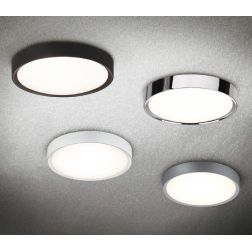 CLARIMO PLAFONIERA ROTONDA IP44 D33 LED 18W LUCE 3000K 4 FINITURE COLORE TRIO LIGHTING - Cristalensi Shop Online