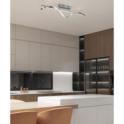 ISABEL PLAFONIERA MODERNA LED 24W LUCE 4000K DIMMERABILE METALLO FINITURA CROMO RL - Cristalensi Shop Online