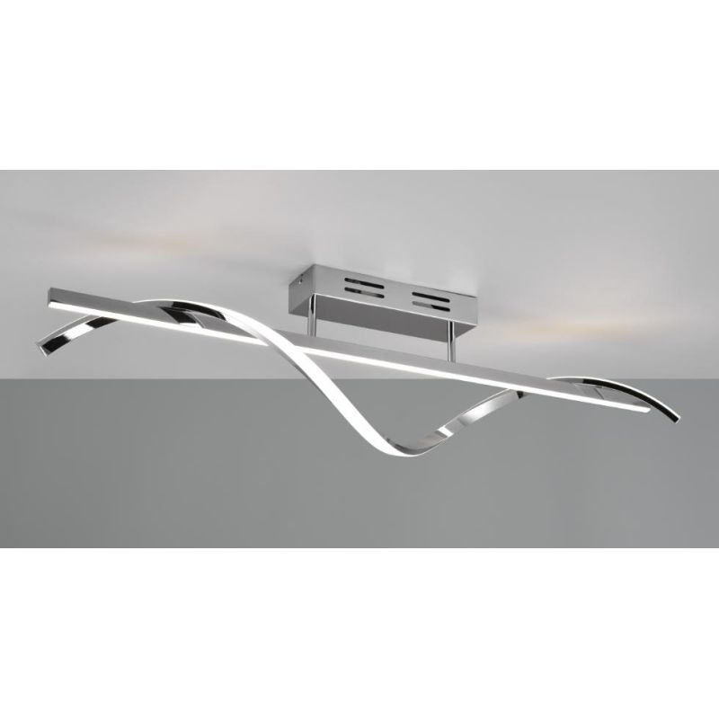 ISABEL PLAFONIERA MODERNA LED 24W LUCE 4000K DIMMERABILE METALLO FINITURA CROMO RL - Cristalensi Shop Online