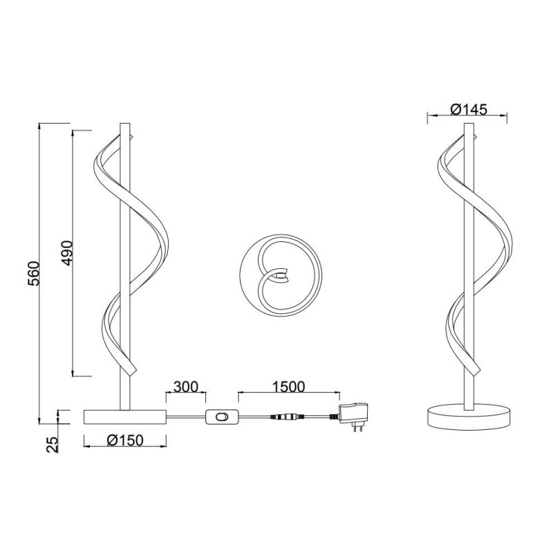 ISABEL LAMPADA DA TAVOLO MODERNA LED 8.5W LUCE 4000K DIMMERABILE METALLO FINITURA CROMO RL - Cristalensi Shop Online