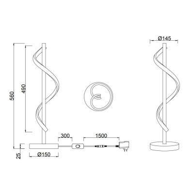 ISABEL LAMPADA DA TAVOLO MODERNA LED 8.5W LUCE 4000K DIMMERABILE METALLO FINITURA CROMO RL - Cristalensi Shop Online