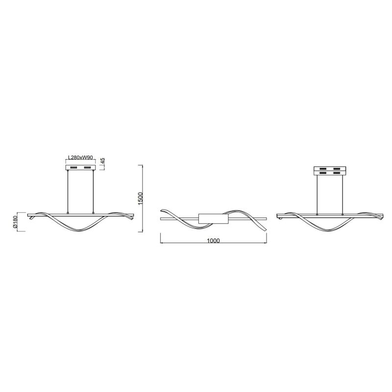 ISABEL SOSPENSIONE MODERNA LED 26W LUCE 4000K DIMMERABILE METALLO FINITURA CROMO RL - Cristalensi Shop Online