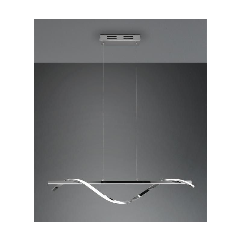 ISABEL SOSPENSIONE MODERNA LED 26W LUCE 4000K DIMMERABILE METALLO FINITURA CROMO RL - Cristalensi Shop Online