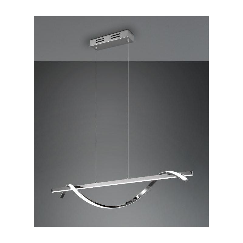 ISABEL SOSPENSIONE MODERNA LED 26W LUCE 4000K DIMMERABILE METALLO FINITURA CROMO RL - Cristalensi Shop Online