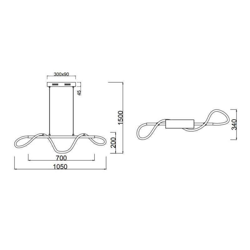 ARGOS SOSPENSIONE MODERNA IN METALLO CROMO LED 28W LUCE 4000K DIMMERABILE RL - Cristalensi Shop Online