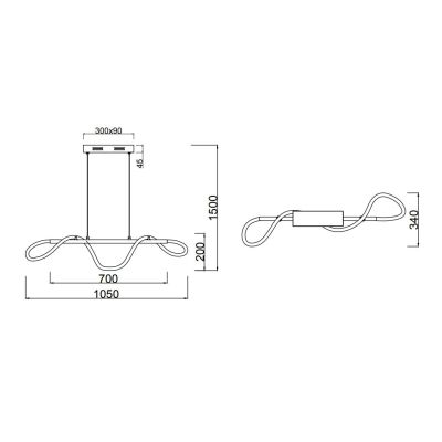ARGOS SOSPENSIONE MODERNA IN METALLO CROMO LED 28W LUCE 4000K DIMMERABILE RL - Cristalensi Shop Online