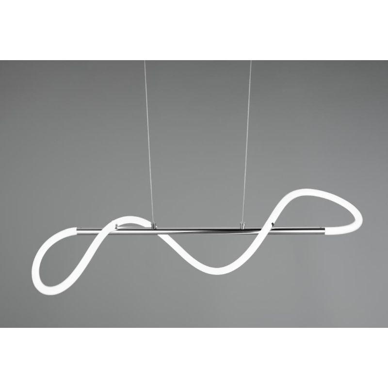 ARGOS SOSPENSIONE MODERNA IN METALLO CROMO LED 28W LUCE 4000K DIMMERABILE RL - Cristalensi Shop Online