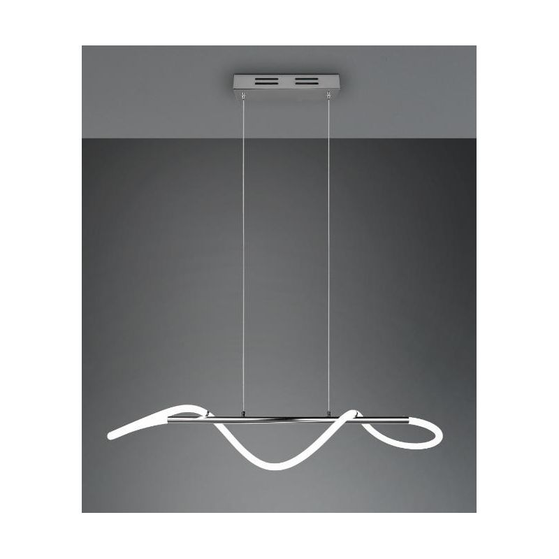 ARGOS SOSPENSIONE MODERNA IN METALLO CROMO LED 28W LUCE 4000K DIMMERABILE RL - Cristalensi Shop Online