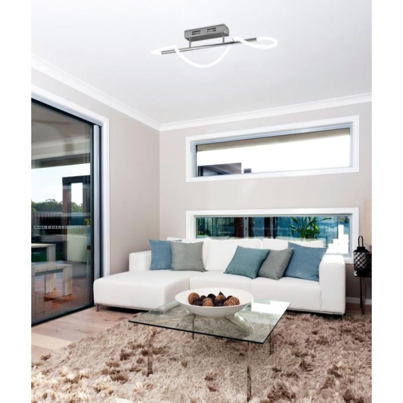 ARGOS PLAFONIERA MODERNA IN METALLO CROMO LED 28W LUCE 4000K DIMMERABILE RL - Cristalensi Shop Online