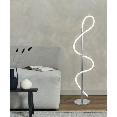 ARGOS LAMPADA DA TERRA MODERNA IN METALLO CROMO LED 28W LUCE 4000K DIMMERABILE RL - Cristalensi Shop Online