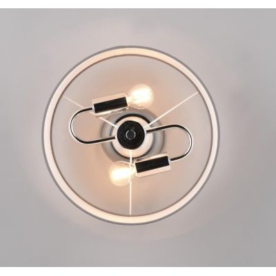 DAVOS PLAFONIERA D30 CM IN TESSUTO BIANCO CON BORDO GRIGIO DESIGN MODERNO LAMPADINE 2XE14 RL - Cristalensi Shop Online