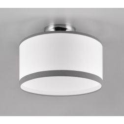 DAVOS PLAFONIERA D30 CM IN TESSUTO BIANCO CON BORDO GRIGIO DESIGN MODERNO LAMPADINE 2XE14 RL - Cristalensi Shop Online 2
