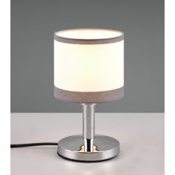 DAVOS LUMETTO MODERNO CON INTERRUTTORE TOUCH IN TESSUTO BIANCO CON BORDO GRIGIO LAMPADINA 1XE14 RL - Cristalensi Shop Online