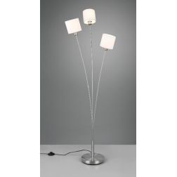 TOMMY PIANTANA 3 LUCI IN METALLO NERO O ACCIAIO SATINATO CON 3 PARALUMI IN TESSUTO MODERNA RL - Cristalensi Shop Online 2